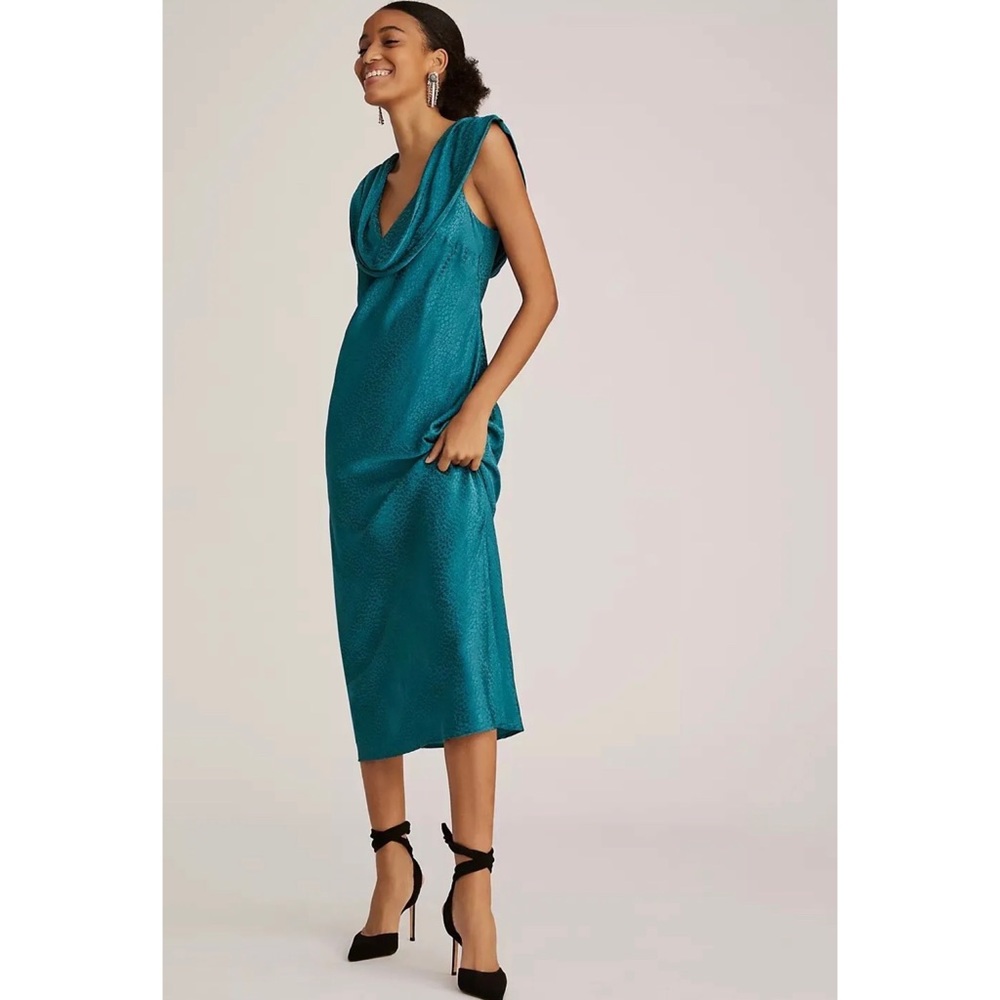 Anthropologie Maeve Cowl Neck Slip Midi Dress Size Large